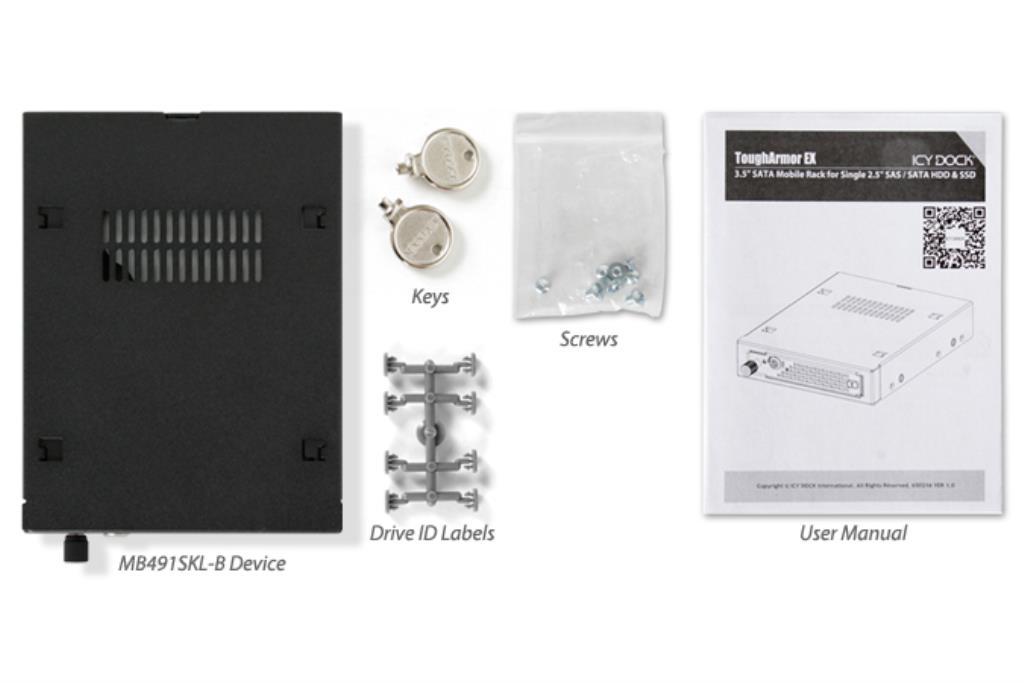 IcyDock ToughArmor EX - Rack industriale rimovibile 1 HDD / SSD 2,5 "SATA / SAS per alloggiamento da 3,5" con serratura a chiav
