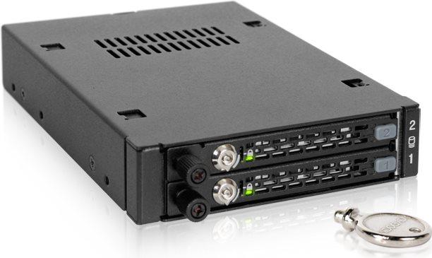 ICY DOCK telaio rimovibile 2x2,5''SATA/ ICY DOCK MB492SKL-B, SATA/SAS, serratura