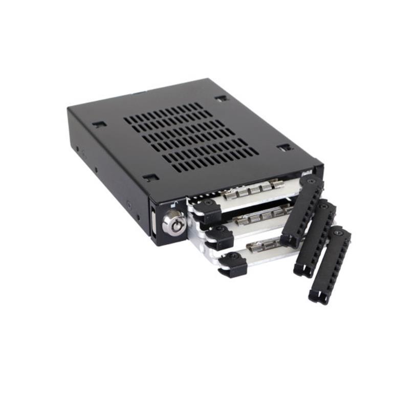 IcyDock ToughArmor MB993SK-B - Triple Bay 2.5? SAS/SATA HDD & SSD Mobile Rack For External 3.5? Drive Bay