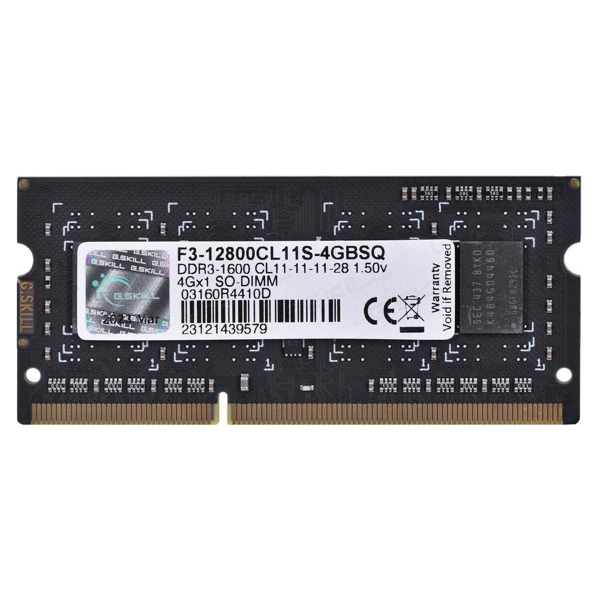 G.Skill DDR3 4 GB (1x4 GB) 1066 MHz 204 pin SO DIMM F3-12800CL11S-4GBSQ