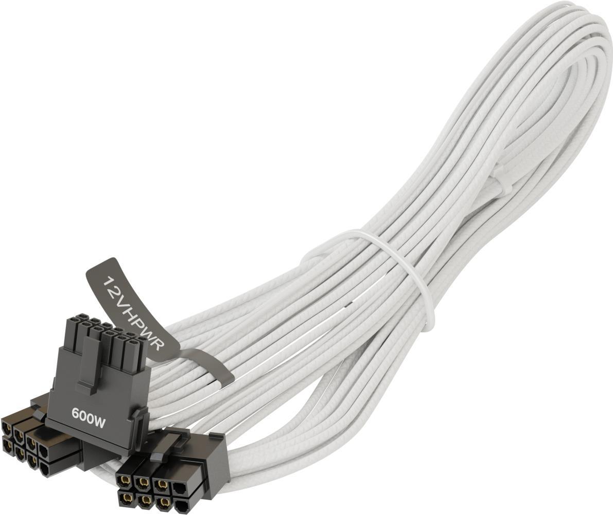 Cavo adattatore PCIe 12VHPWR 90 angolato bianco 75 cm