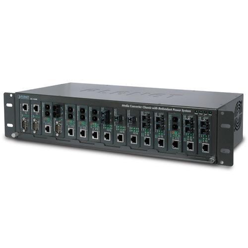 PLANET MC-1500R convertitore multimediale di rete Interno Nero (15-slot 19 Media Converter - Chassis with Redundant Power - Opt