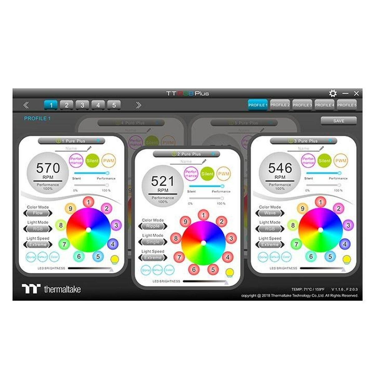 Ventola per PC Thermaltake PURE PLUS RGB 12 confezione da 3 CL-F063-PL12SW-A