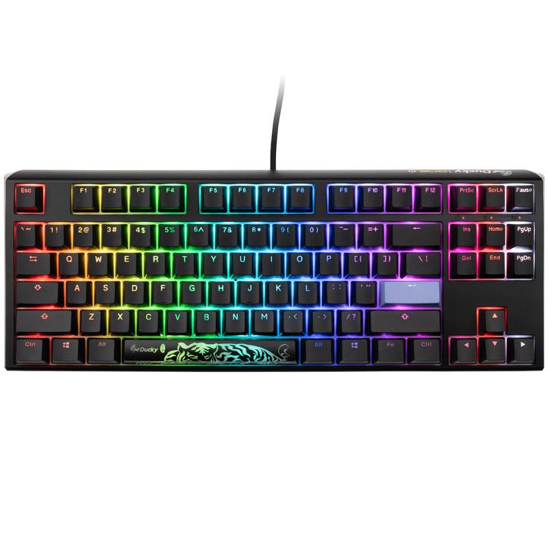 Ducky One 3 tastiera da gioco TKL in bianco/nero classico, RGB LED-MX-SIED-Silver (US) (DKON2187ST-PUSPDCLAWSC1)