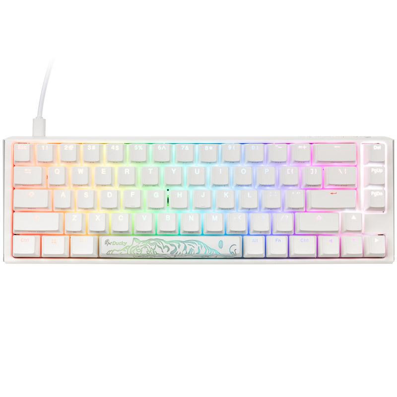 Ducky One 3 Classic Pure White SF Tastiera da gioco, RGB LED-MX-Silent-Red (US) (DKON2167ST SUSPDPWWWSC1)