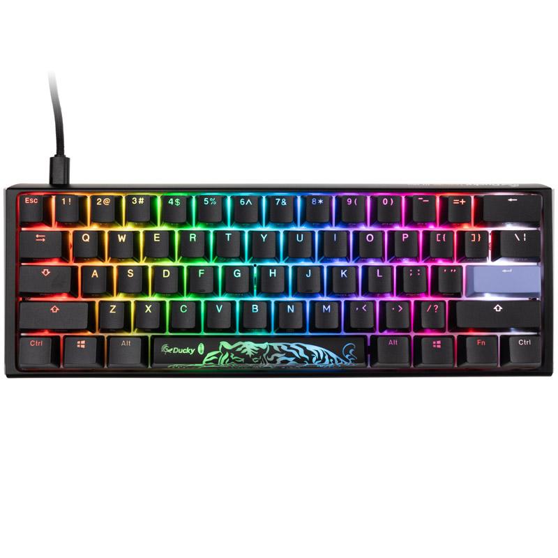 Ducky One 3 Classic Black/White Mini da gioco tastiera da gioco, RGB LED-MX-Silent-Red (US) (DKON2161st SUSPDCLAWSC1)
