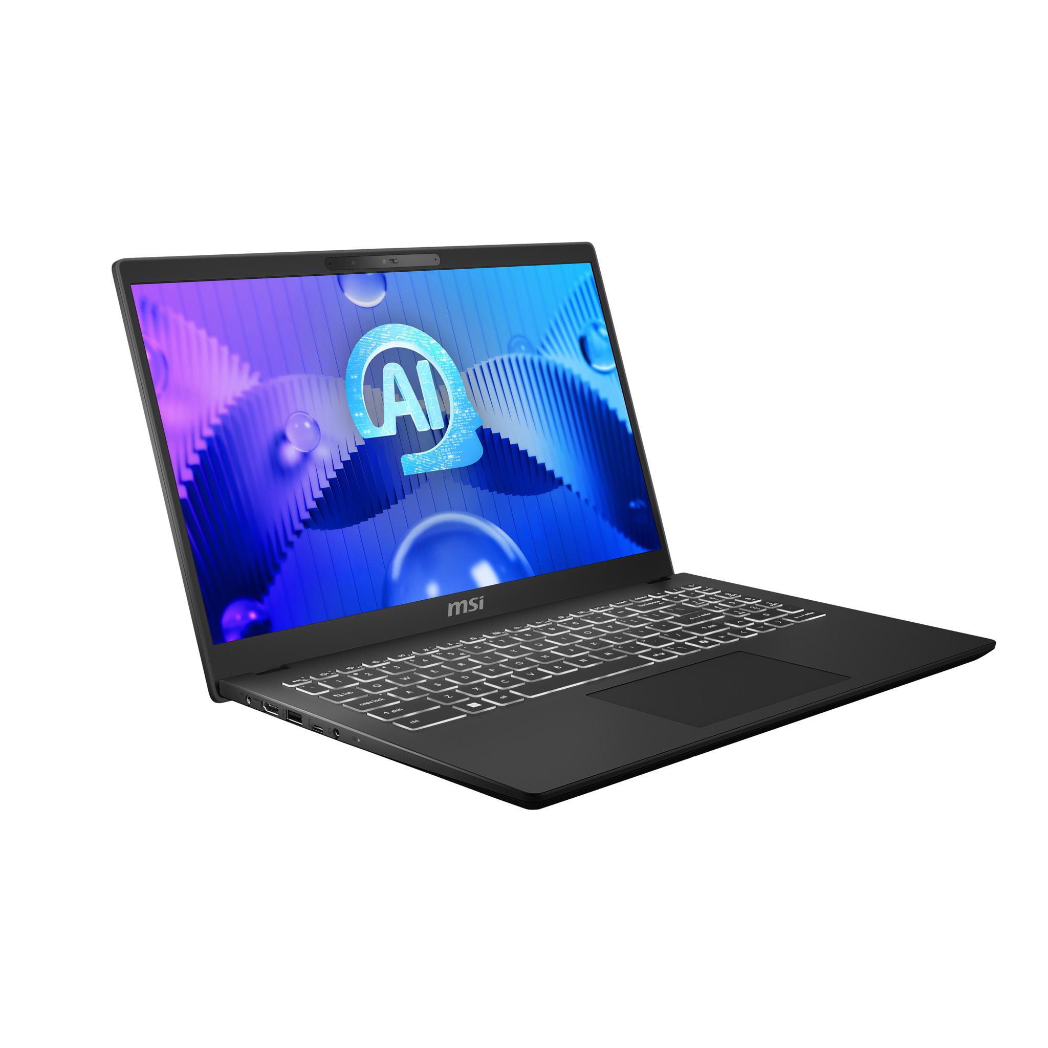 MSI Modern 15 H AI C1MG-073FR Intel Core Ultra 7 155H Computer portatile 396 cm (15.6") Full HD 16 GB DDR5-SDRAM 1 TB SSD Wi-Fi