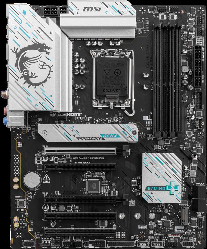 MSI MB B760 B760 GAMING PLUS WIFI DDR4 DDR4B760LGA17004DDR45PCI-EX163M.24SATA3.03USB3.2 GEN2