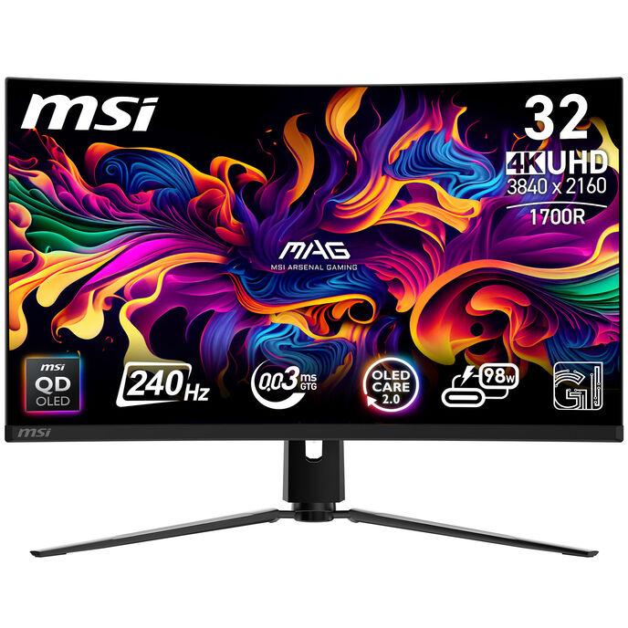 MSI MPG 321CURXDE QD-OLED Monitor PC 80 cm (31.5") 3840 x 2160 Pixel 4K Ultra HD Nero