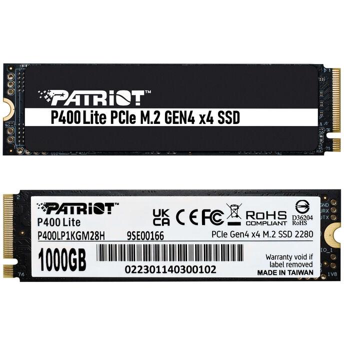 PATRIOT SSD INTERNO P400 LITE 1TB M.2 PCIE R/W 3500/2700 GEN 4X4