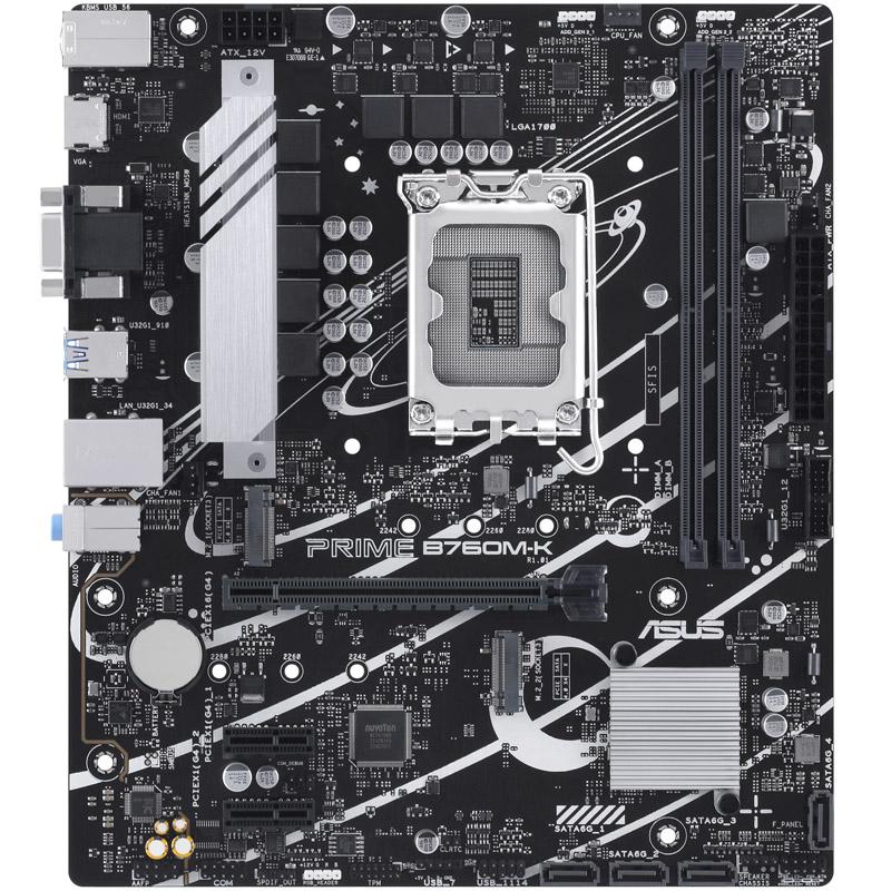 Gre mATX Chipsatz Intel B760 RAM 2x DDR5 DIMM dual PC5-64000U/DDR5-8000 (OC) max. 96GB Erweiterungssockel 1x PCIe 4.0 x16 2x