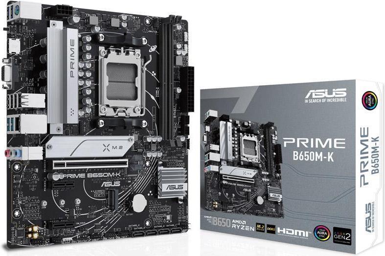 ASUS PRIME B650M-K AMD B650 Presa di corrente AM5 micro ATX (Asus PRIME B650M-K AMD B650 AM5 Micro ATX 2 DDR5 VGA HDMI 2.5G LAN