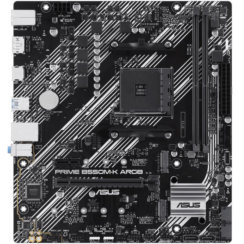 ASUS PRIME B550M-K ARGB AMD B550 Socket AM4 micro ATX (Asus PRIME B550M-K ARGB, AMD B550, AM4, Micro ATX, 2 DDR4, HDMI, DP, PCI