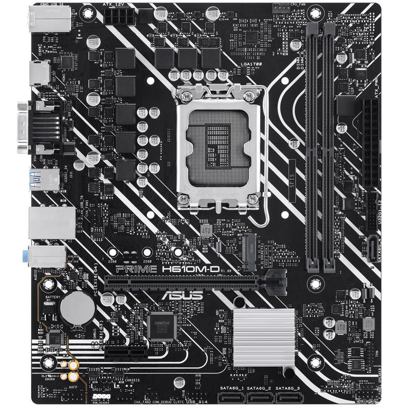 MB ASUS PRIME H610M-D 1700 (RAPTOR/ALDER LAKE), 2DDR5, VGA+HDMI PCIE, USB 3.2, 4*SATA, M.2 mATX