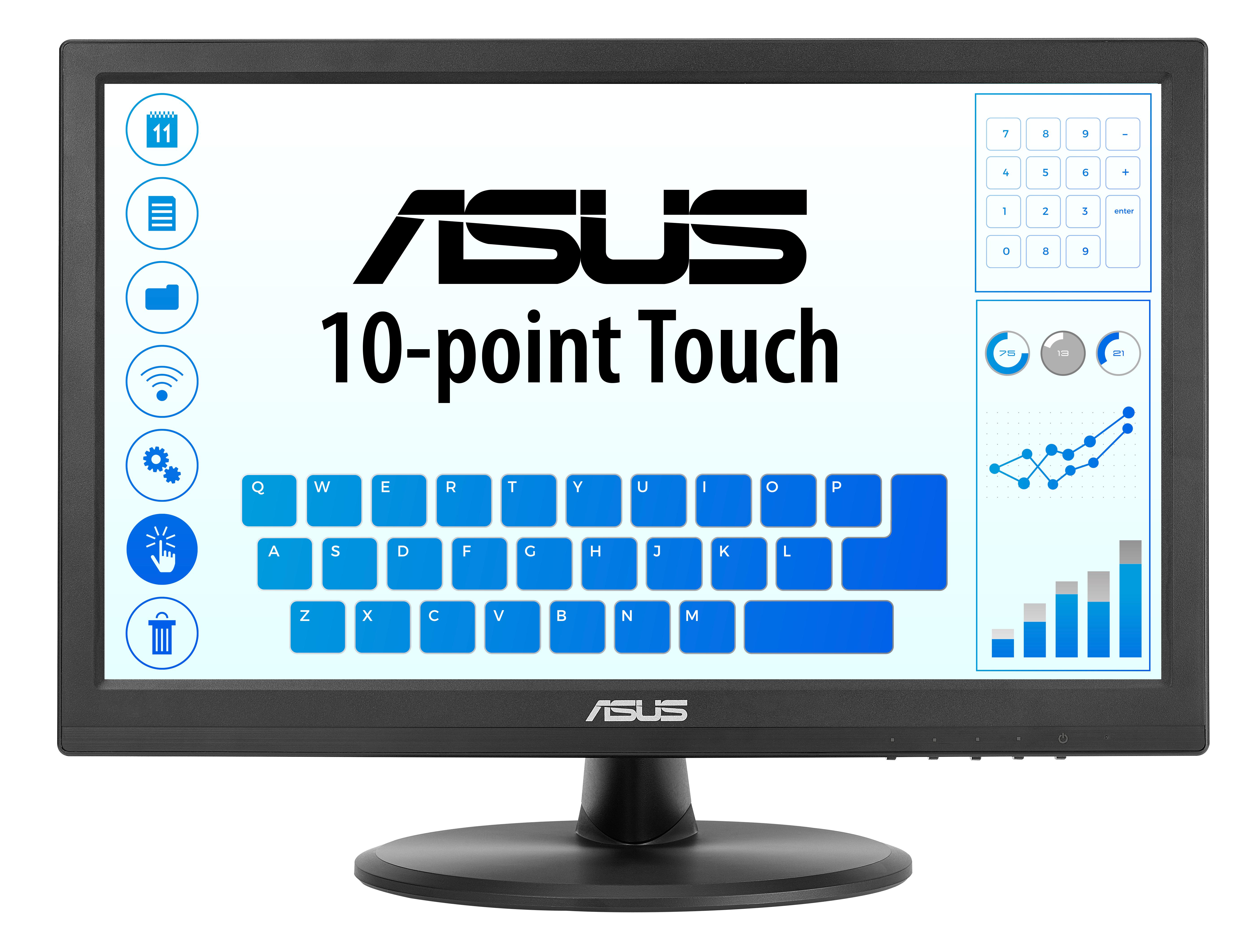 ASUS Touch VT169HE Monitor PC 396 cm (15.6") 1920 x 1080 Pixel Full HD LED Touch screen Da tavolo Nero
