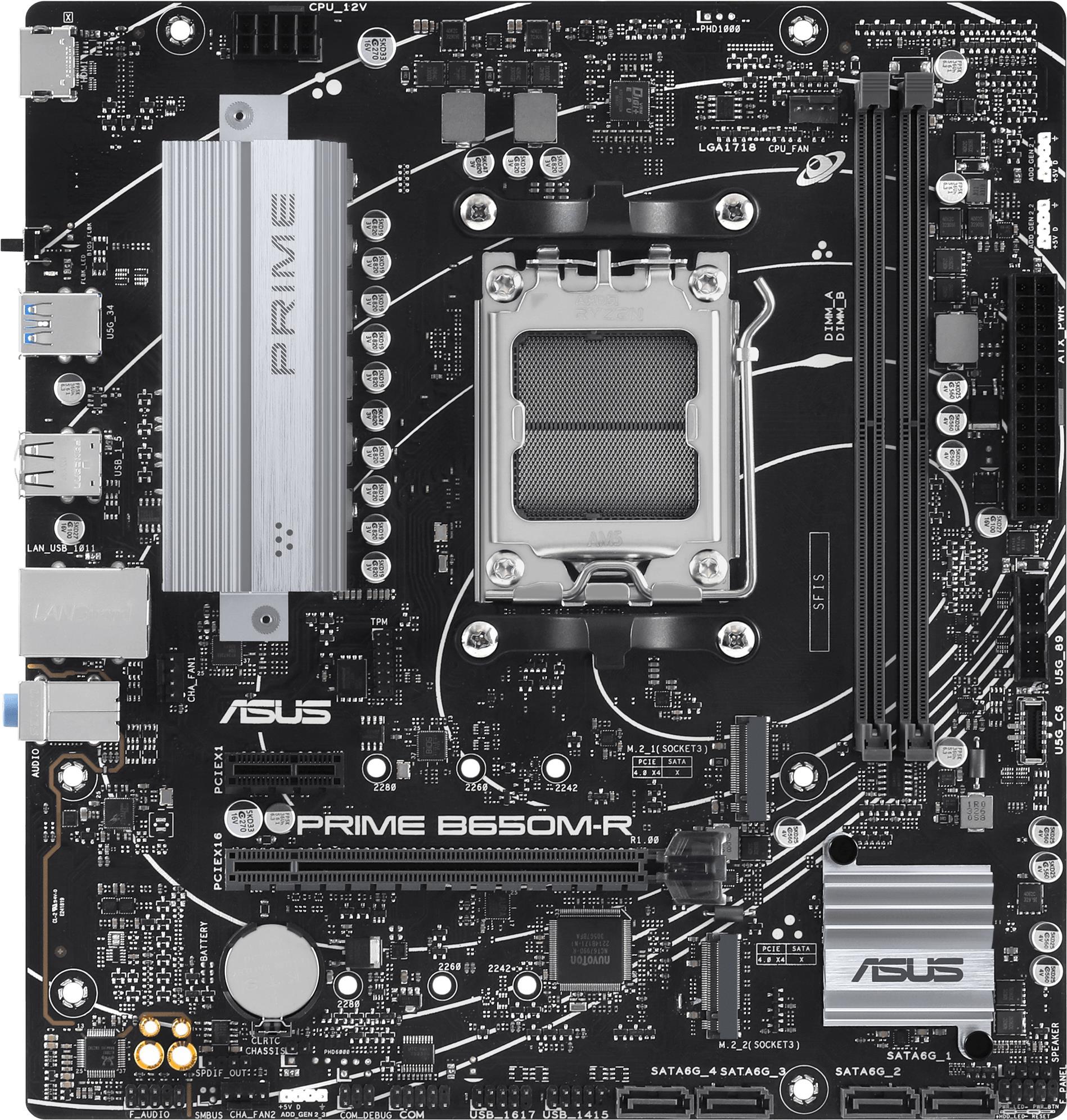 ASUS PRIME B650M-R AMD B650 Socket AM5 micro ATX (Asus PRIME B650M-R, AMD B650, AM5, Micro ATX, 2 DDR5, HDMI, 2.5G LAN, PCIe4,