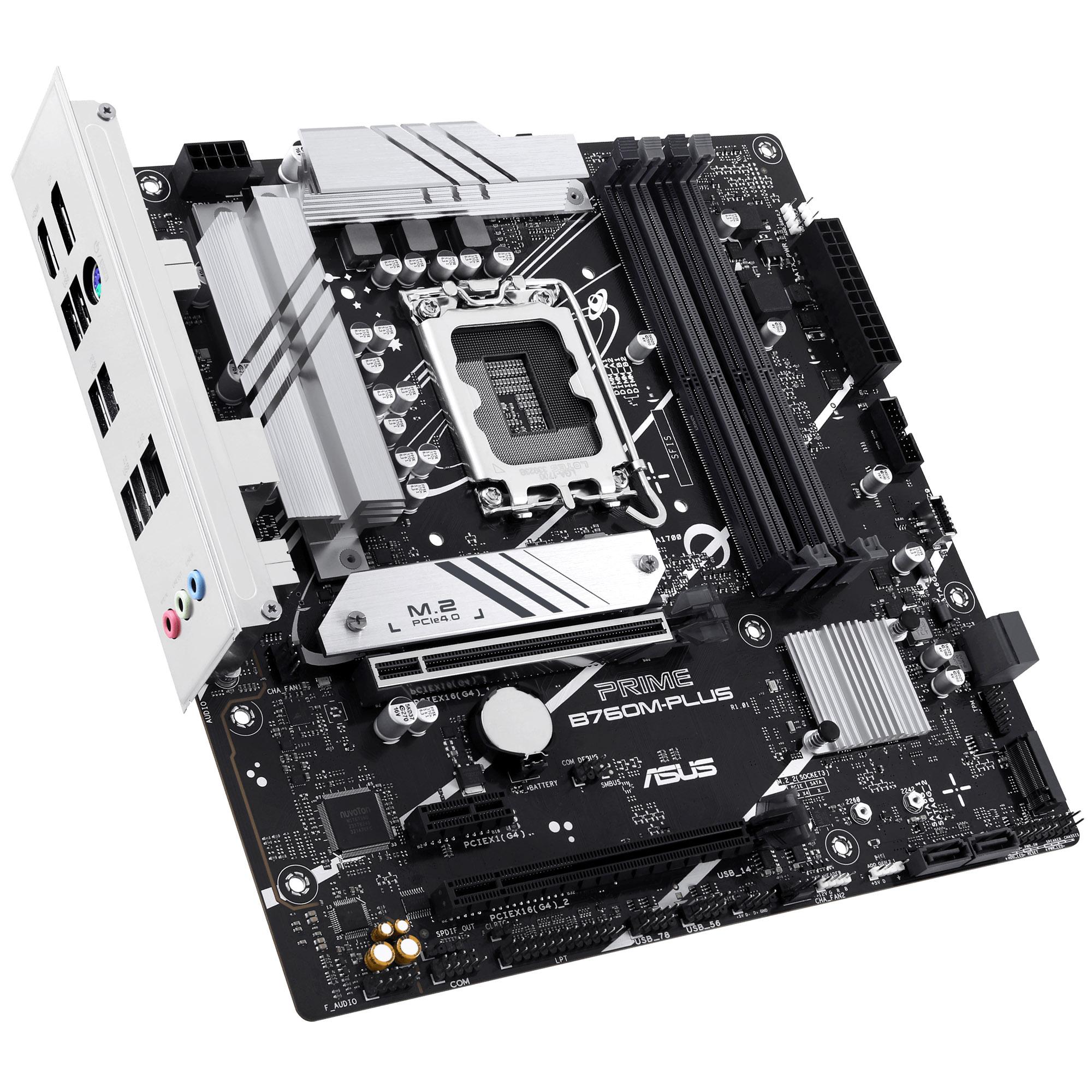 Intel B760 LGA 1700 mATX Motherboard PCIe 4.0 Two M.2 Slots Realtek 2.5Gb Ethernet DisplayPort HDMI TM SATA 6 Gbps Rear USB 10G
