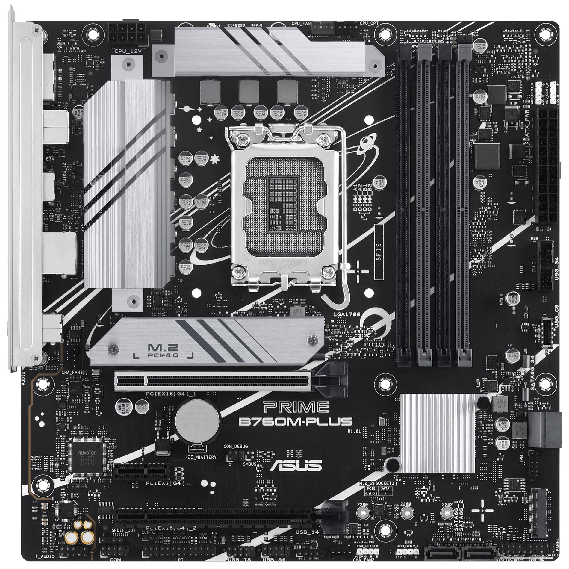 Intel B760 LGA 1700 mATX Motherboard PCIe 4.0 Two M.2 Slots Realtek 2.5Gb Ethernet DisplayPort HDMI TM SATA 6 Gbps Rear USB 10G