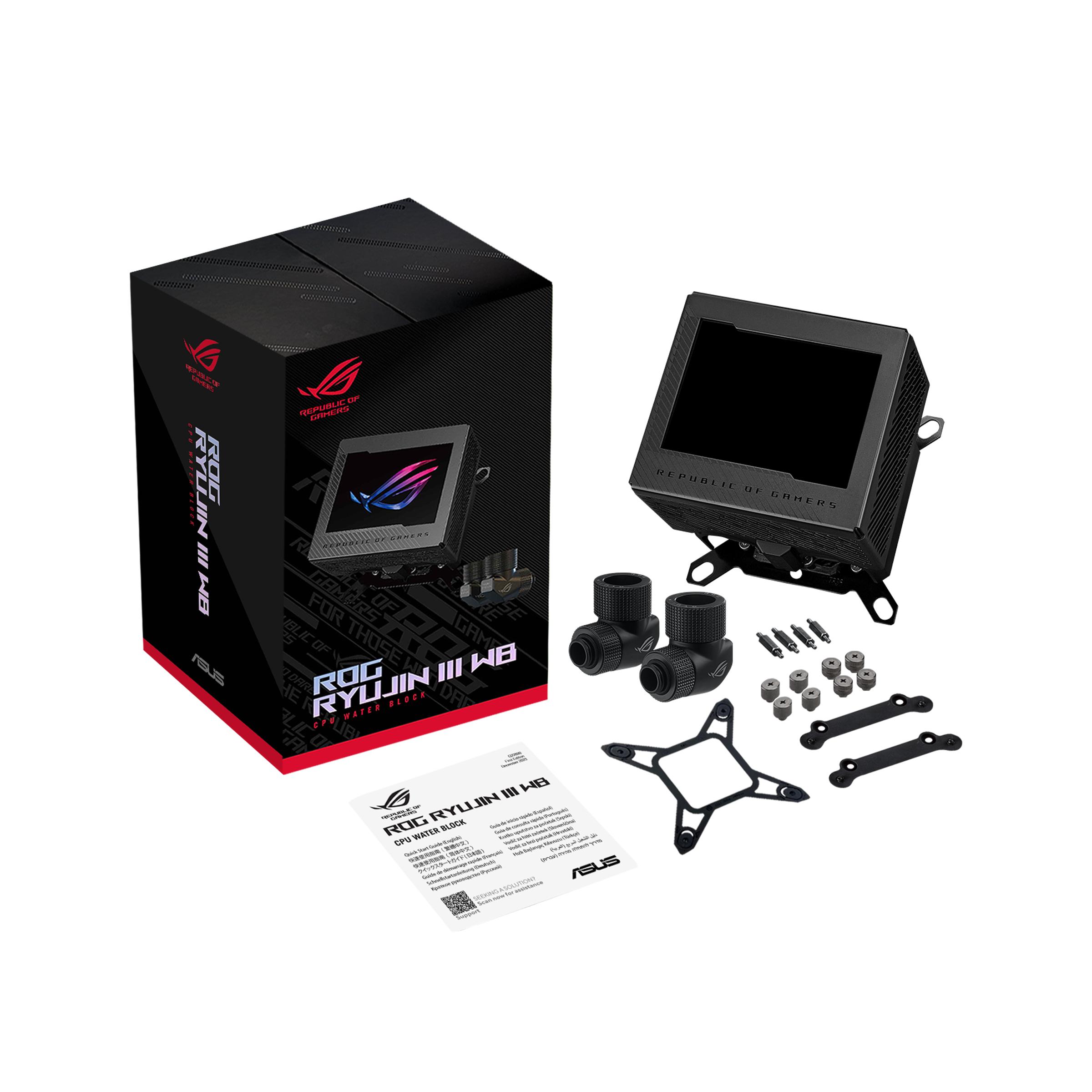 ASUS ROG RYUJIN III WB Blocco di acqua (Asus ROG Ryujin III WB CPU Water Block Full-Colour 3.5 LCD Customisable Screen Embedded