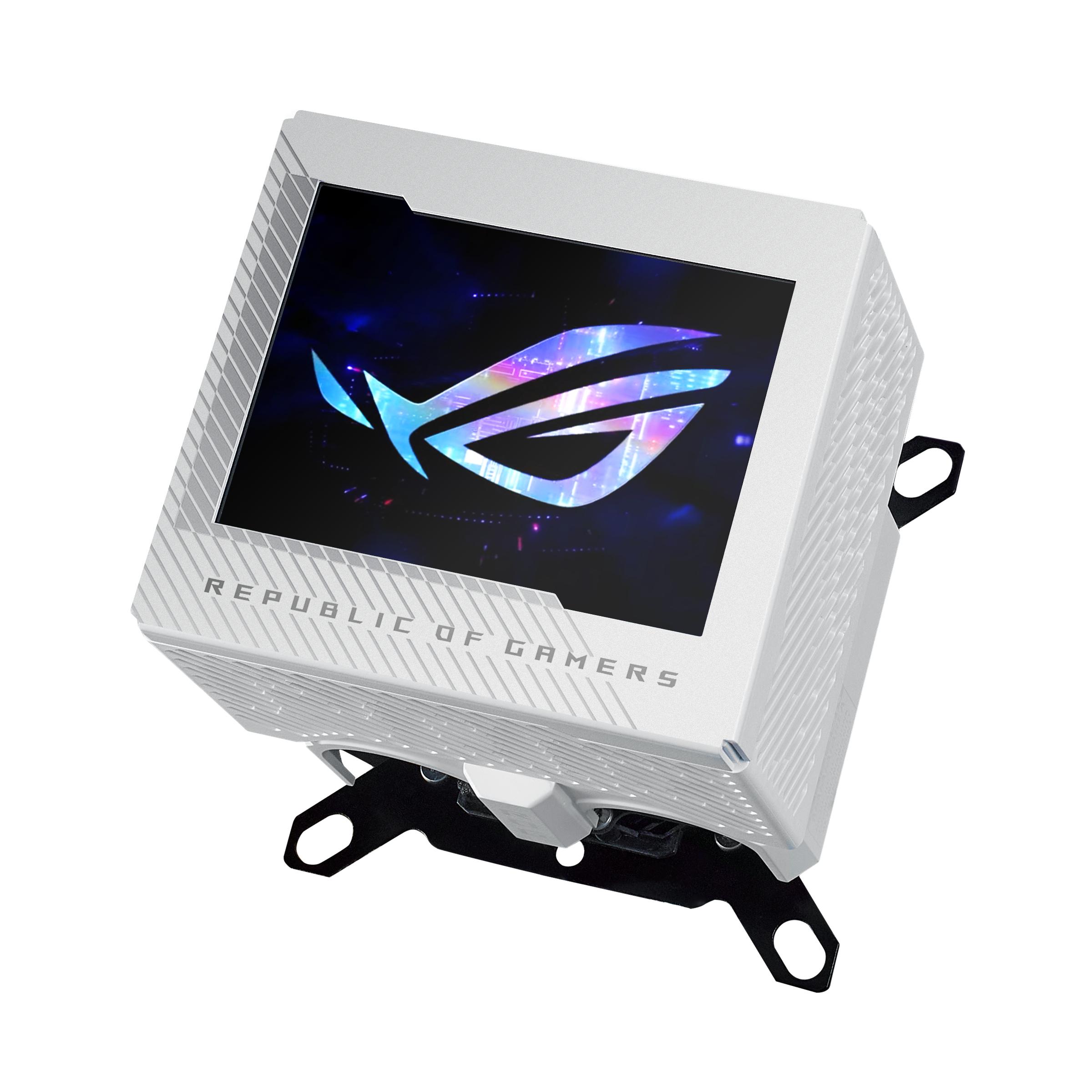 ASUS ROG RYUJIN III WB White Edition Blocco di acqua (Asus ROG Ryujin III WB White Edition CPU Water Block Full-Colour 3.5 LCD