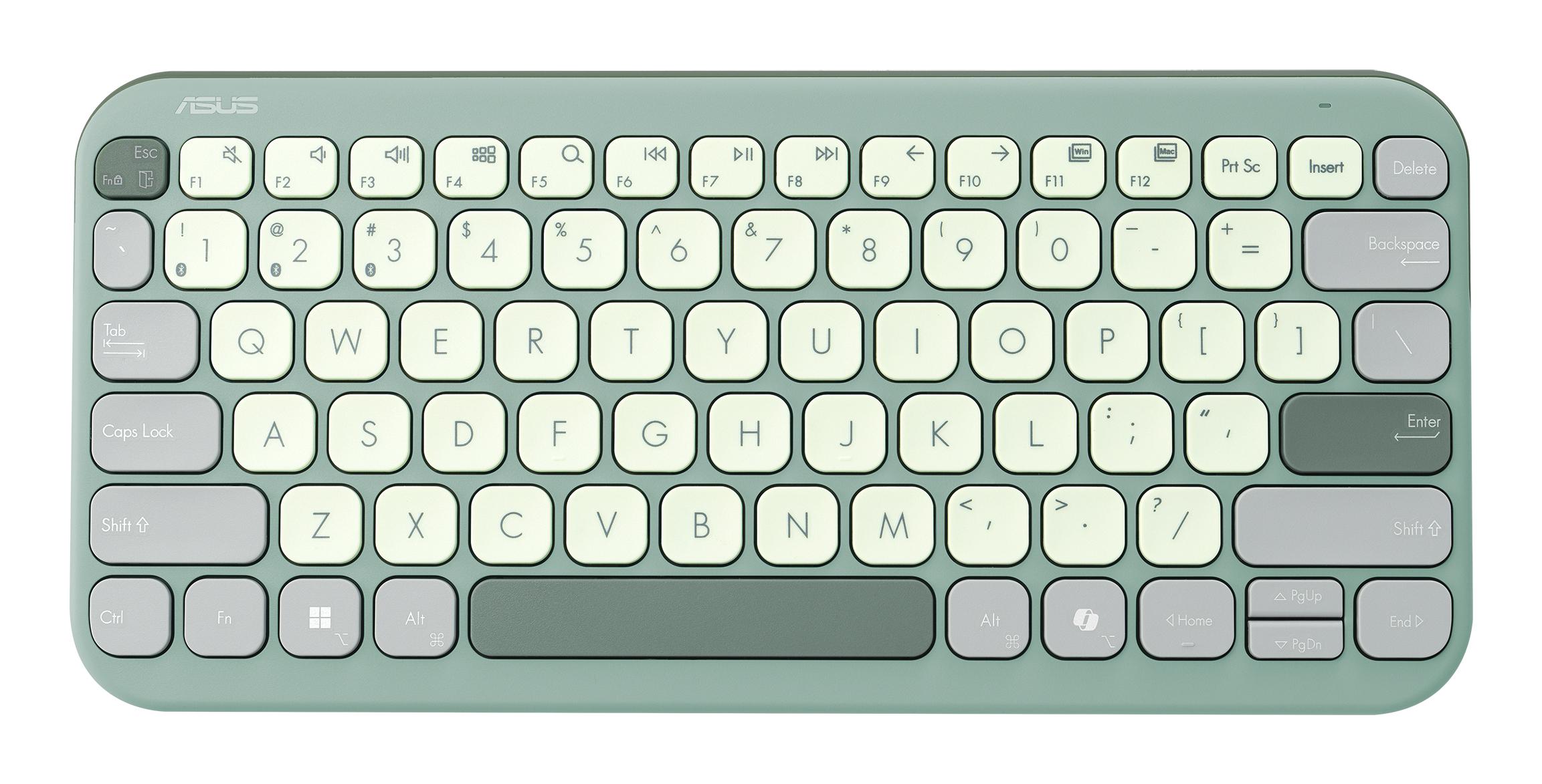ASUS Marshmallow Keyboard KW100 tastiera Casa Bluetooth QWERTZ Tedesco Verde
