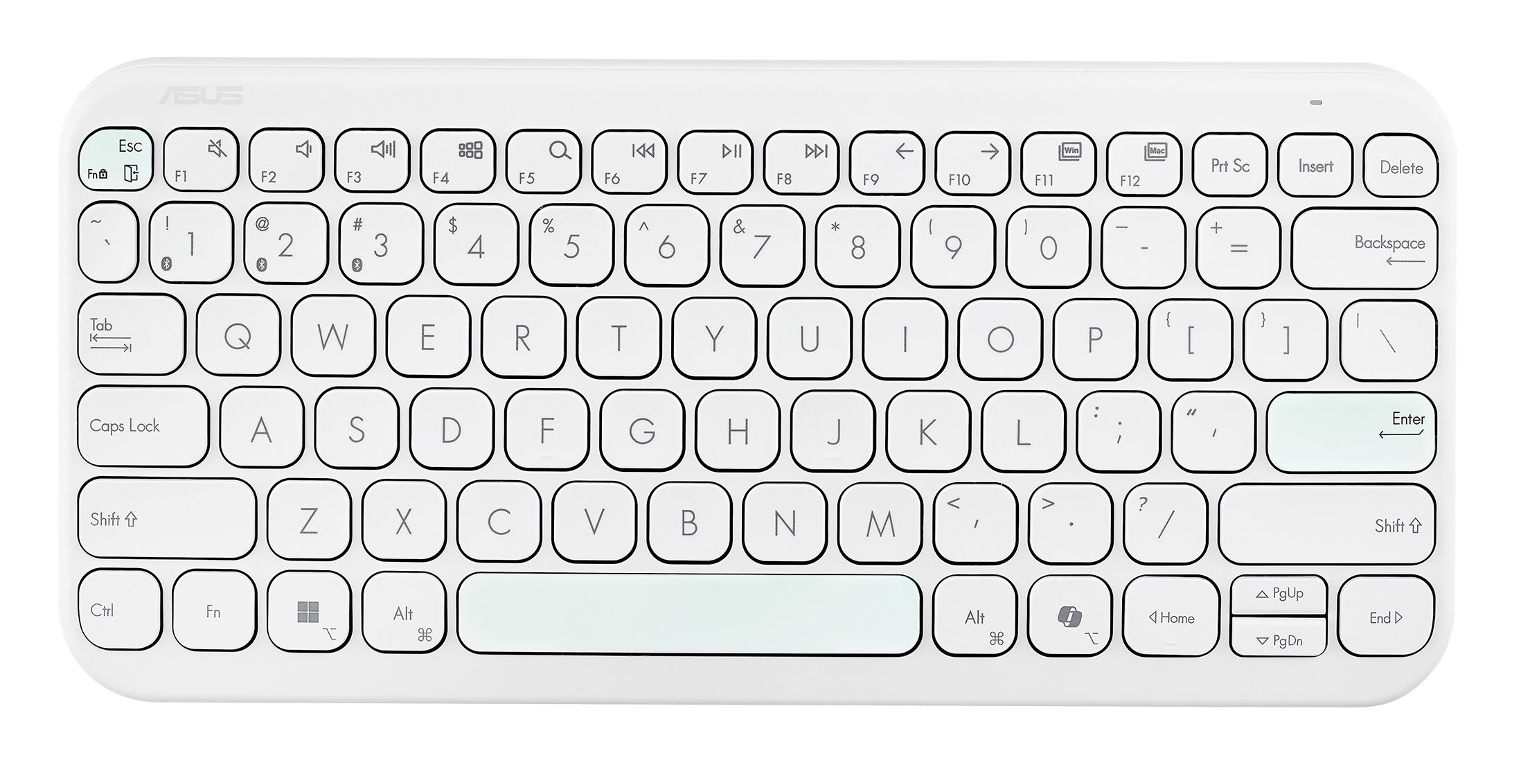 ASUS Marshmallow Keyboard KW100 tastiera Casa Bluetooth QWERTZ Tedesco Bianco