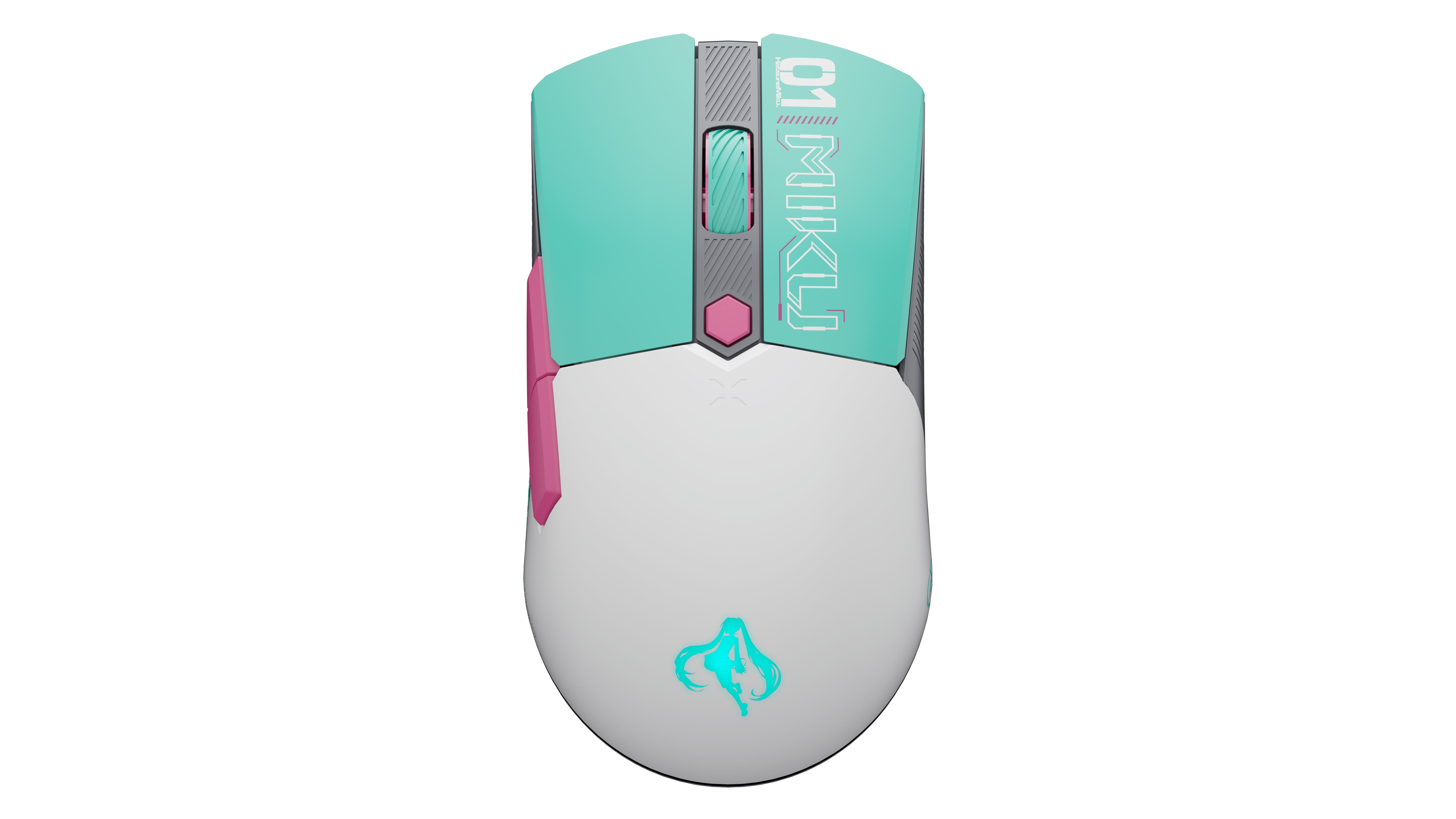 ASUS TUF Gaming Mini Wireless Hatsune Miku Edition mouse Mano destra RF Wireless + Bluetooth + USB Type-A Ottico 1200 DPI