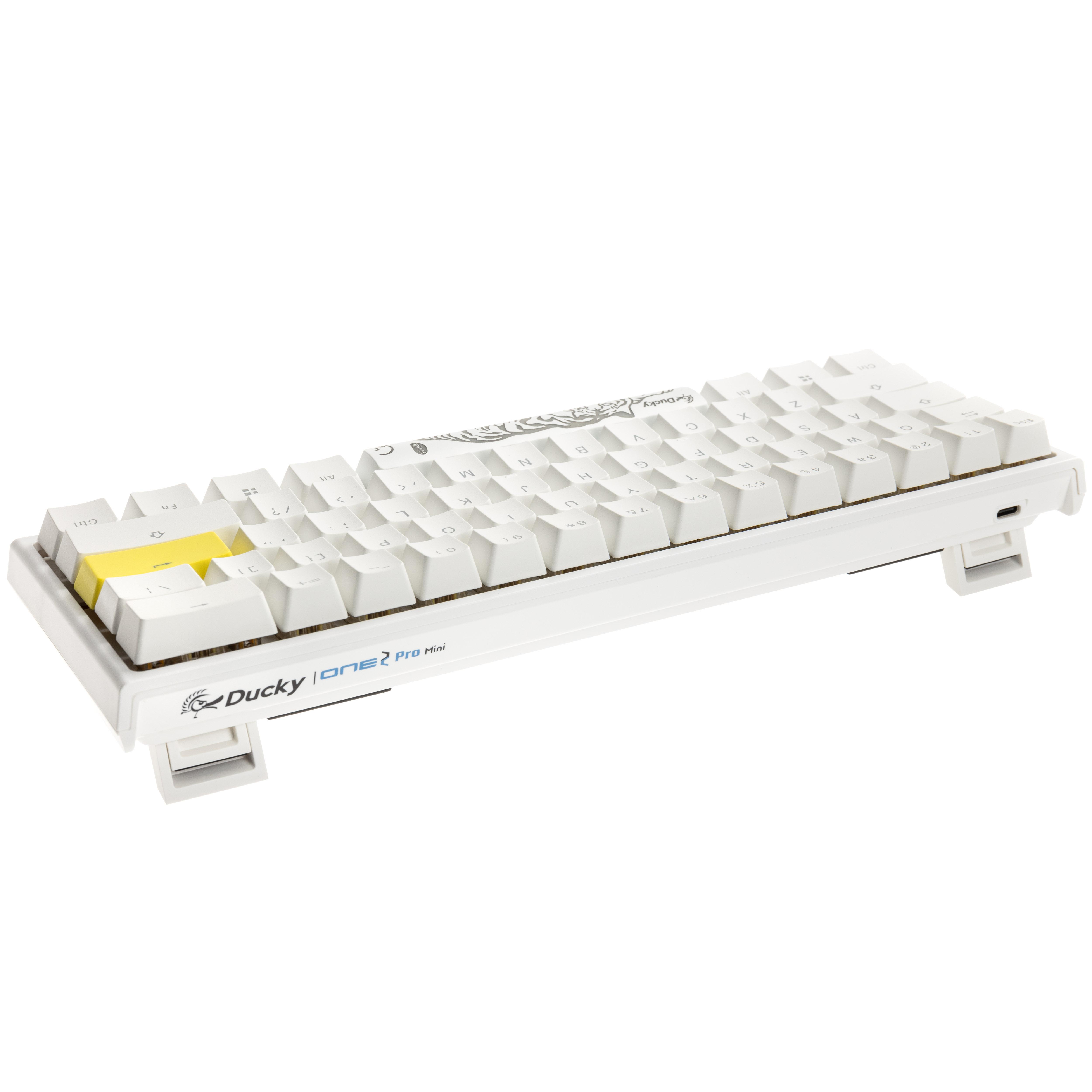 Tastiera da gioco Ducky One 2 Pro Mini White Edition, LED RGB - Cherry Silent Red (US) (DKON2061st SUSPDWWT2)