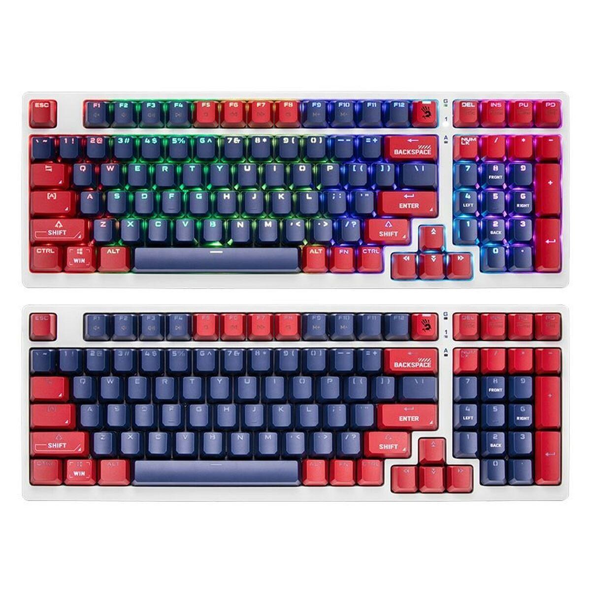 Tastiera A4 Tech A4TKLA47263 Bianco Multicolore QWERTY