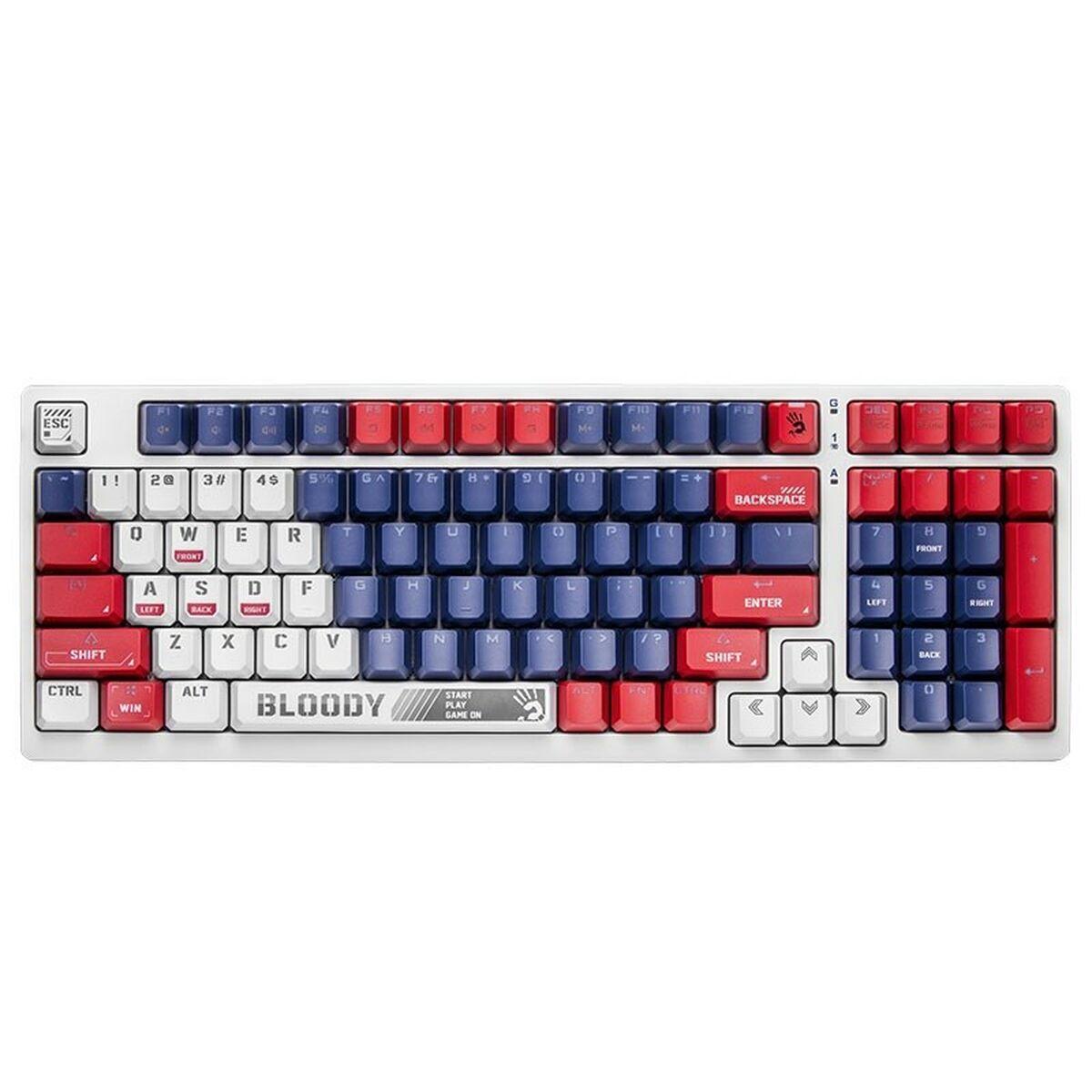 Tastiera A4 Tech A4TKLA47263 Bianco Multicolore QWERTY