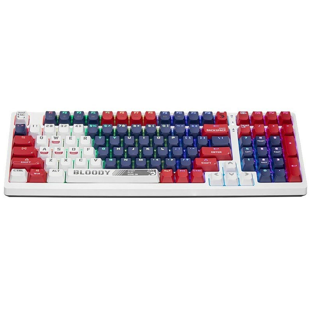 Tastiera A4 Tech A4TKLA47263 Bianco Multicolore QWERTY