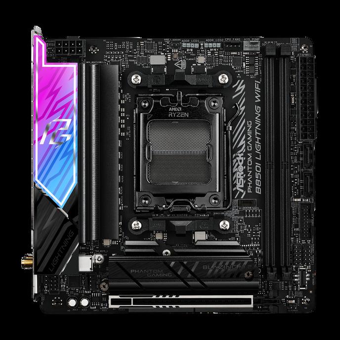 Asrock B850I LIGHTNING WIFI AMD B850 AM5 Mini ITX 2 DDR5 HDMI Wi-Fi 6E 2.5G LAN RGB 2x M.2