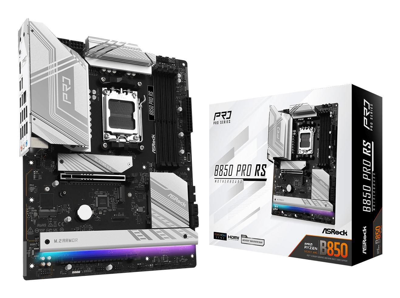 Asrock B850 PRO RS AMD B850 AM5 ATX 4 DDR5 HDMI USB-C DP-alt 2.5G LAN RGB 4x M.2