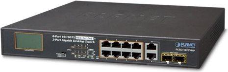 PLANET FGSD-1022VHP switch di rete Non gestito L2 Fast Ethernet (10/100) Supporto Power over Ethernet (PoE) 1U Blu