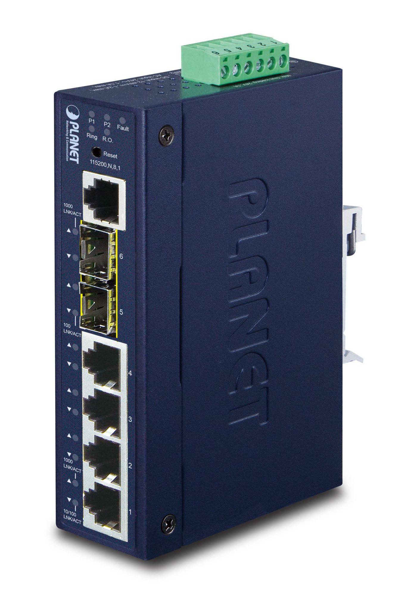 PLANET IGS-5225-4T2S switch di rete Gestito L2 Gigabit Ethernet 10/100/1000 Blu (IP30 Industrial L2/L4 4-Port - 10/100/1000T 2