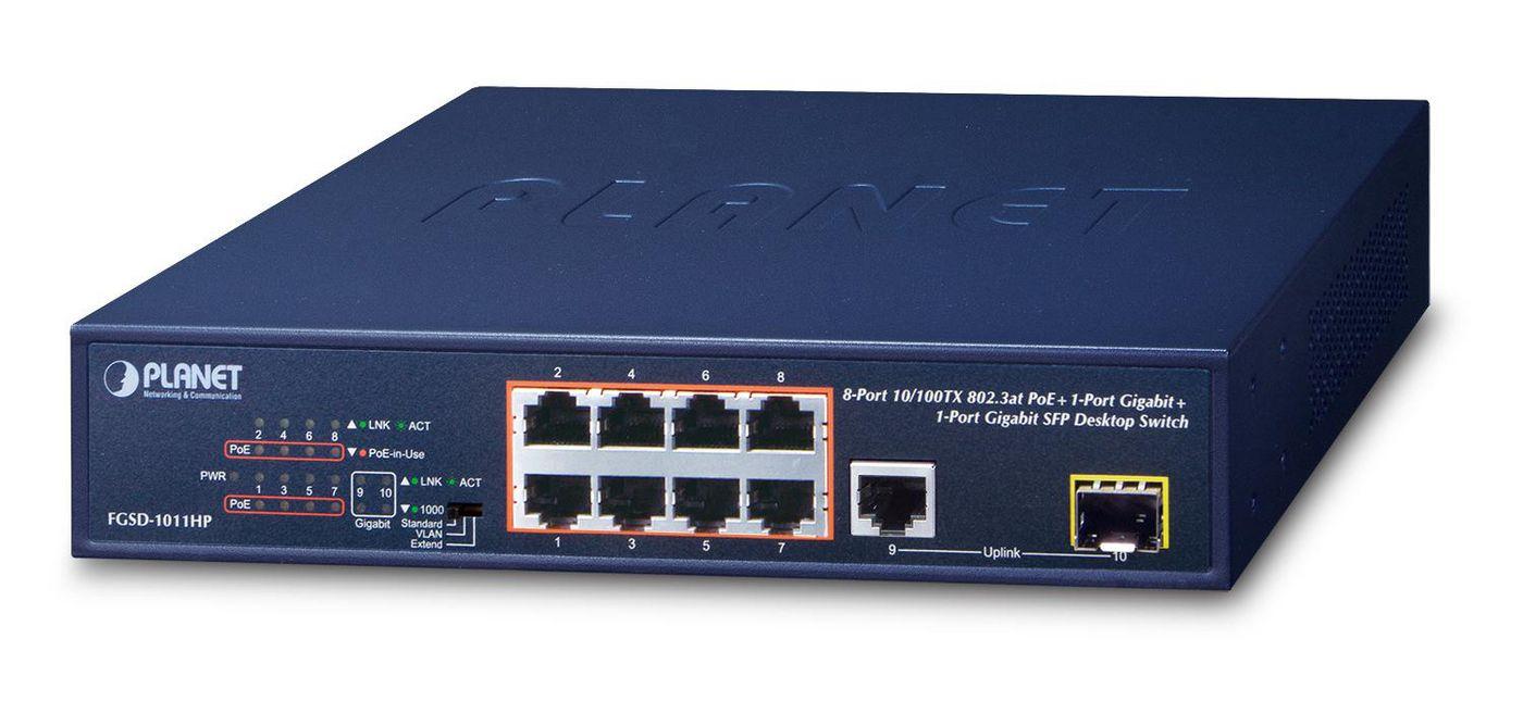 PoE 802.3at 10/100TX a 8 porte