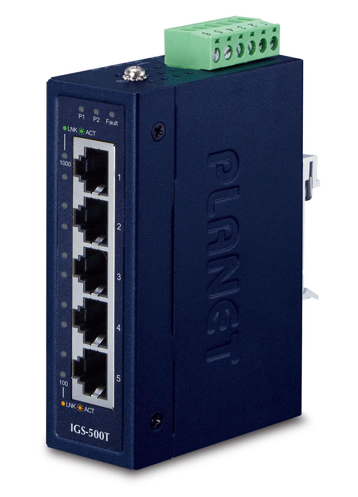 PLANET IGS-500T switch di rete Non gestito Gigabit Ethernet 10/100/1000 Blu (IP30 Compact size 5-Port - 10/100/1000T Gigabit Et