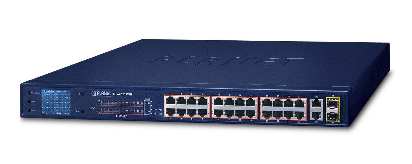 24 porte 10/100TX 802.3at