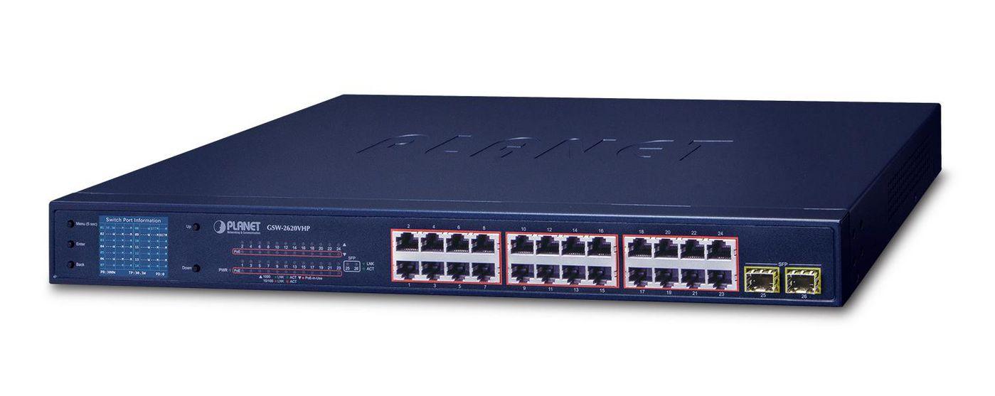 24 porte 10/100/1000T 802.3at