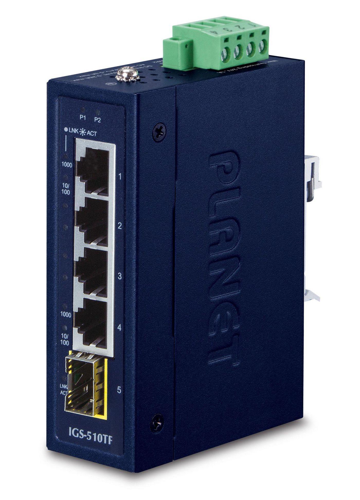 PLANET IGS-510TF switch di rete Non gestito Gigabit Ethernet 10/100/1000 Blu (IP30 Compact size 4-Port - 10/100/1000T 1P 100/1