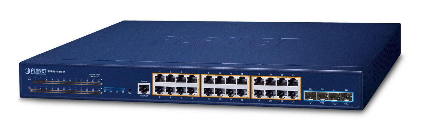 PLANET Layer 3 24-Port 10/100/1000T Gestito L3 Gigabit Ethernet 10/100/1000 1U Blu (Layer 3 24-Port 10/100/1000T - 802.3at PoE