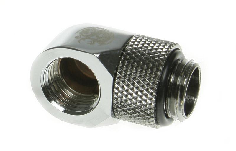 Bitspower Winkel 1/4 Zoll auf IG 1/4 Zoll - drehbar, shiny silve