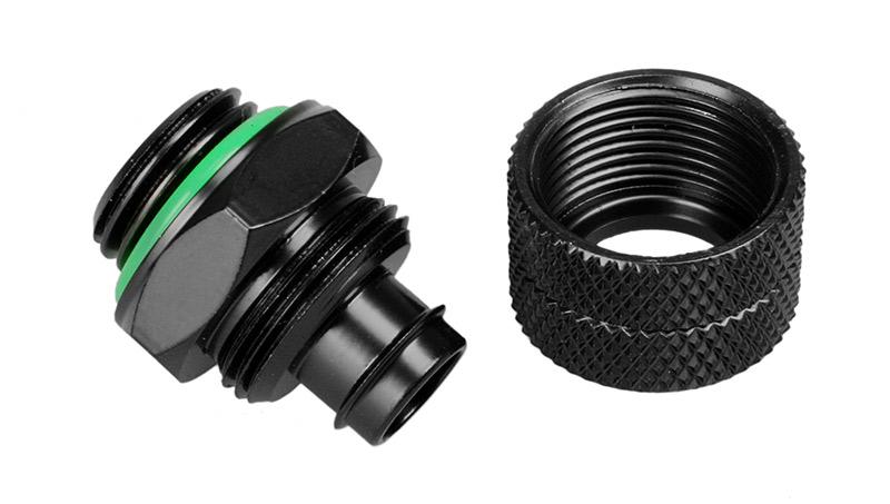 Collegamento dritto G1/4 pollici maschio a 10/8mm - II, nero opaco