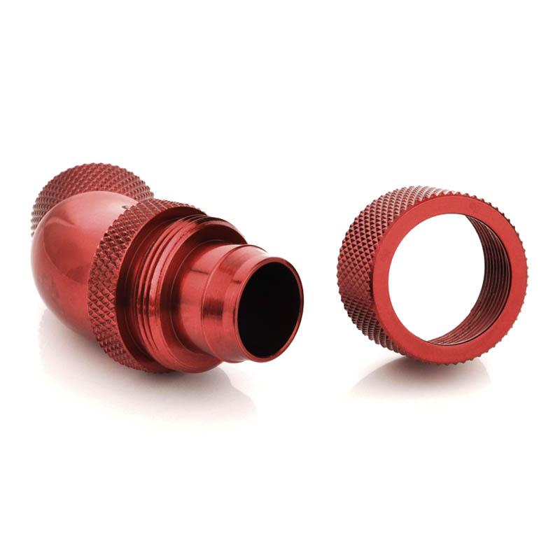 Collegamento 45 gradi G1/4 pollici AG a 16/13 mm - girevole, rosso