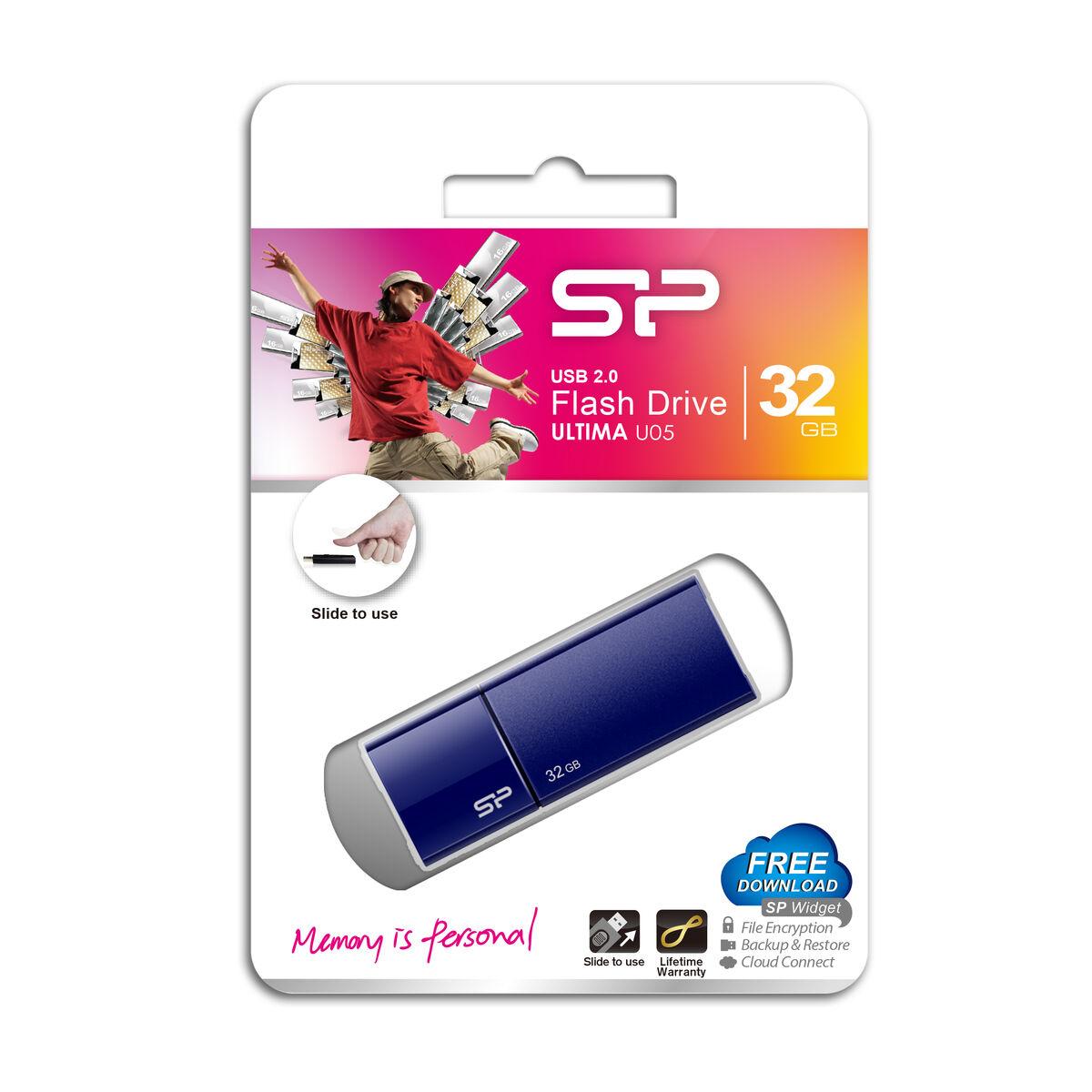 Memoria USB Silicon Power Ultima U05 Azzurro Blu Marino 32GB