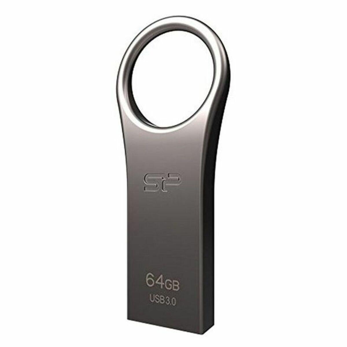 Memoria USB Silicon Power SP064GBUF3J80V1T 64 GB Titanio Argentato 64 GB 128 GB