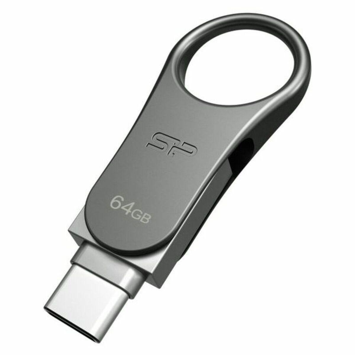 SP USB Pen C80 USB-C 3.2 64GB Doppio Metallico