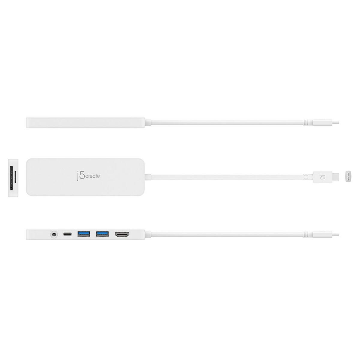 j5create JCD373-N Adattatore multiplo leggero USB-C (USB-C MULTI-PORT HUB WITH POWER - DELIVERY)