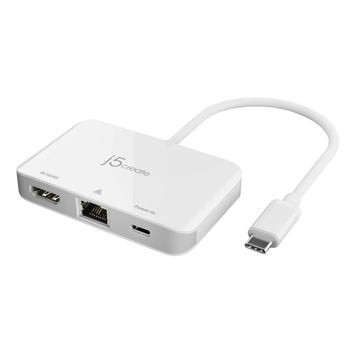 j5create JCA351-N Adattatore Ethernet da USB-C a HDMI 4K (USB-C TO 4K HDMI ETHERNET - ADAPTER)
