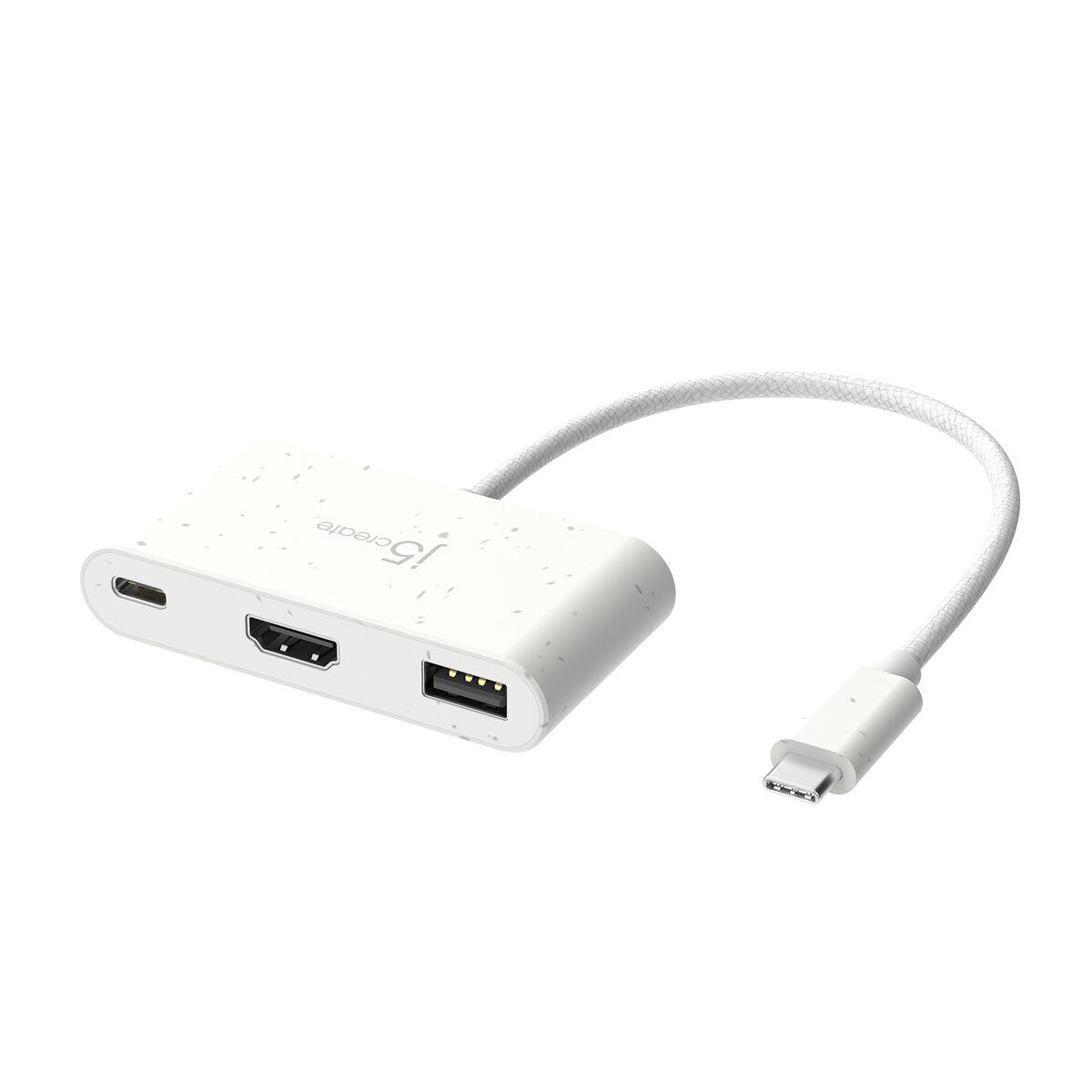 j5create JCA379EW-N Da USB-CÂ® ecologico a HDMIâ„¢ e USBâ„¢ tipo A con Power Delivery